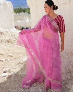 Flamboyant Jamdani Silk Saree-Samah