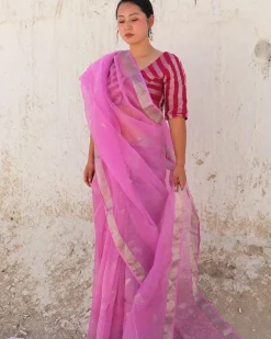 Flamboyant Jamdani Silk Saree-Samah