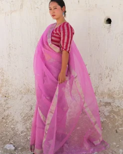 Flamboyant Jamdani Silk Saree-Samah