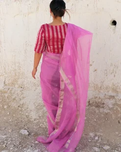 Flamboyant Jamdani Silk Saree-Samah