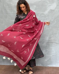 Flicker of Fireflies Blockprinted Cotton Dupatta