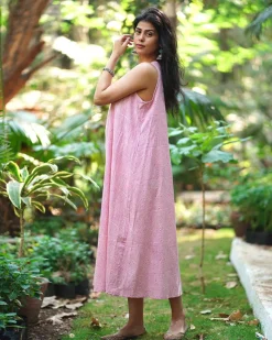 Flirting with Forget-Me-Not’s Blush Pink Block Printed Dress - MMG