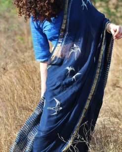 Fly On Handwoven Linen Saree