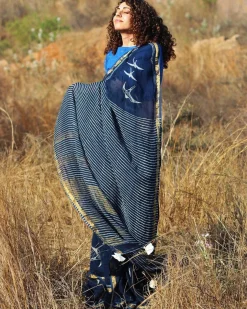 Fly On Handwoven Linen Saree