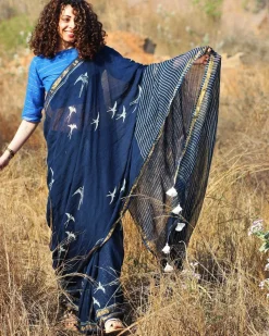 Fly On Handwoven Linen Saree