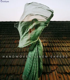 Forest Walk Handwoven Linen Saree - Everyday Beautiful