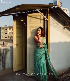 Forest Walk Handwoven Linen Saree - Everyday Beautiful