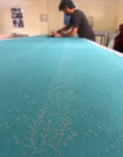 Frangipani’s Freshness Teal Green Block Printed Top - MMG