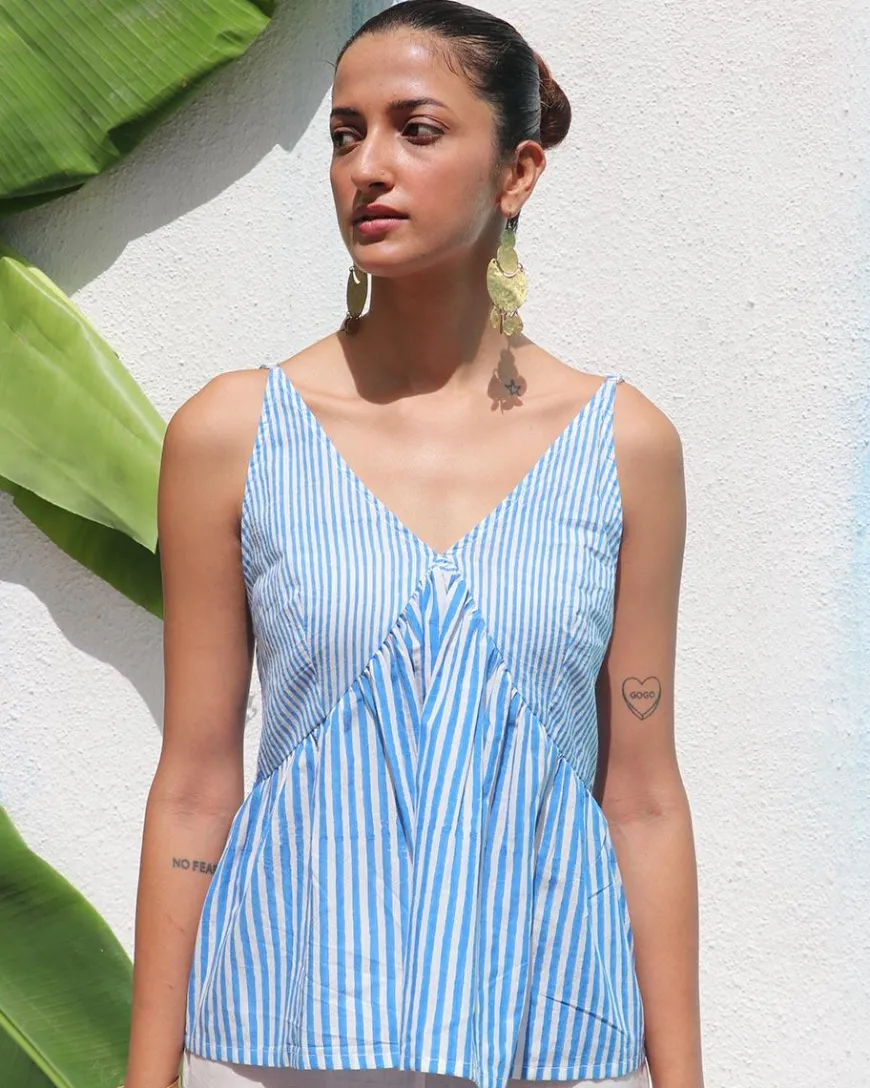 Freida Handprinted Cotton Top - WITC