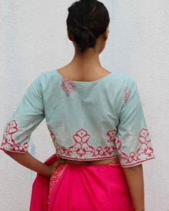 From Eden Handblock Printed Cotton Crop Top Blouse