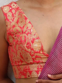 Fuchsia Pink Brocade Blouse - TOG