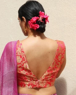 Fuchsia Pink Brocade Blouse - TOG