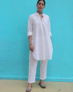Ginevra Cotton Kurta Set - Safed