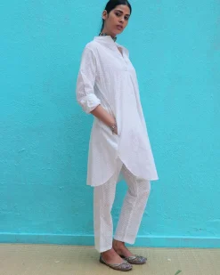 Ginevra Cotton Kurta Set - Safed