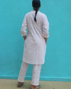 Ginevra Cotton Kurta Set - Safed