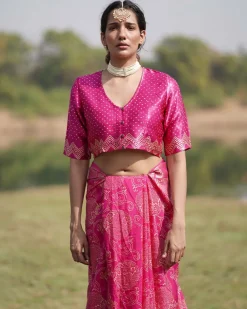Gopi Blockprinted Mashru Silk Blouse - RB