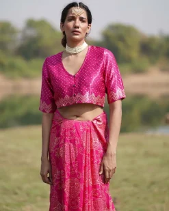 Gopi Blockprinted Mashru Silk Blouse - RB