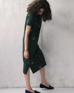 Green Blockprinted Cotton Dress