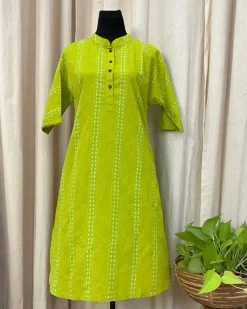Green Handblock printed kurta - Love Despite