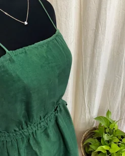 Green Handwoven Linen Dress - Love Despite