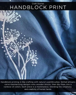 Grey Wildflower Blockprinted Cotton Pleated Dress