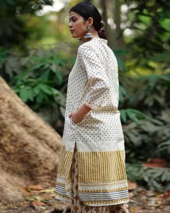 Gulabi Shaam Tu Ivory Block Printed Cotton Kurti - WW