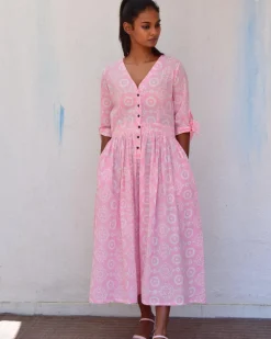 Gulpha Handblockprinted Cotton Dress-Sor
