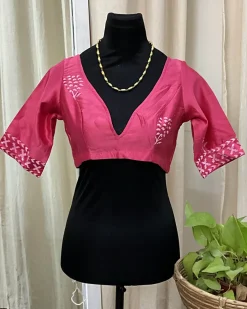 Handblock Printed Chanderi Silk Blouse - Love Despite