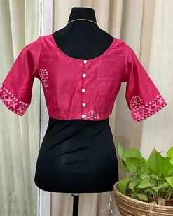Handblock Printed Chanderi Silk Blouse - Love Despite