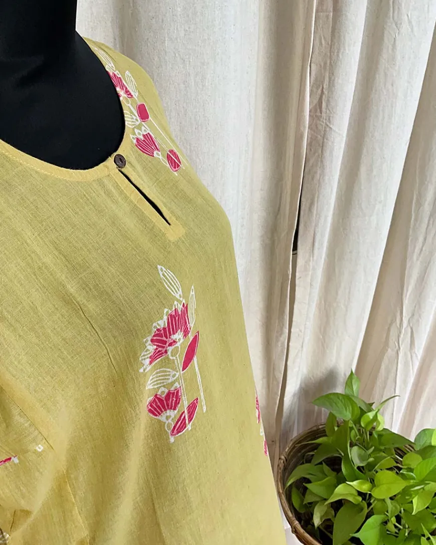 Handblock printed cotton kurta - Love Despite