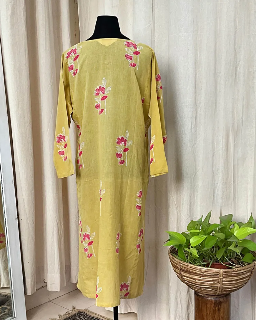 Handblock printed cotton kurta - Love Despite