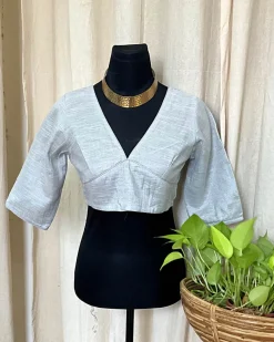 Handwoven Cotton Zari Blouse - Love Despite