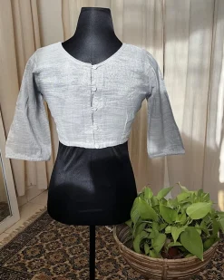 Handwoven Cotton Zari Blouse - Love Despite