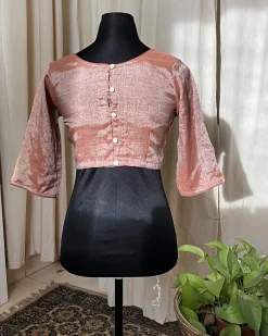 Handwoven Cotton Zari Blouse - Love Despite