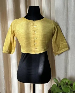 Handwoven Cotton Zari Blouse - Love Despite