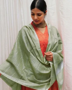 Harit Handwoven Cotton Zari Dupatta - Zari