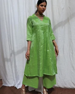 Harita Handwoven Cotton Zari Kurta Set - Zari