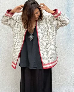 Heartmade Mashru Silk Reversible Quilted Jacket