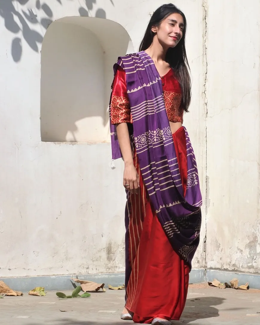 Heba Modal Silk Saree - Rang