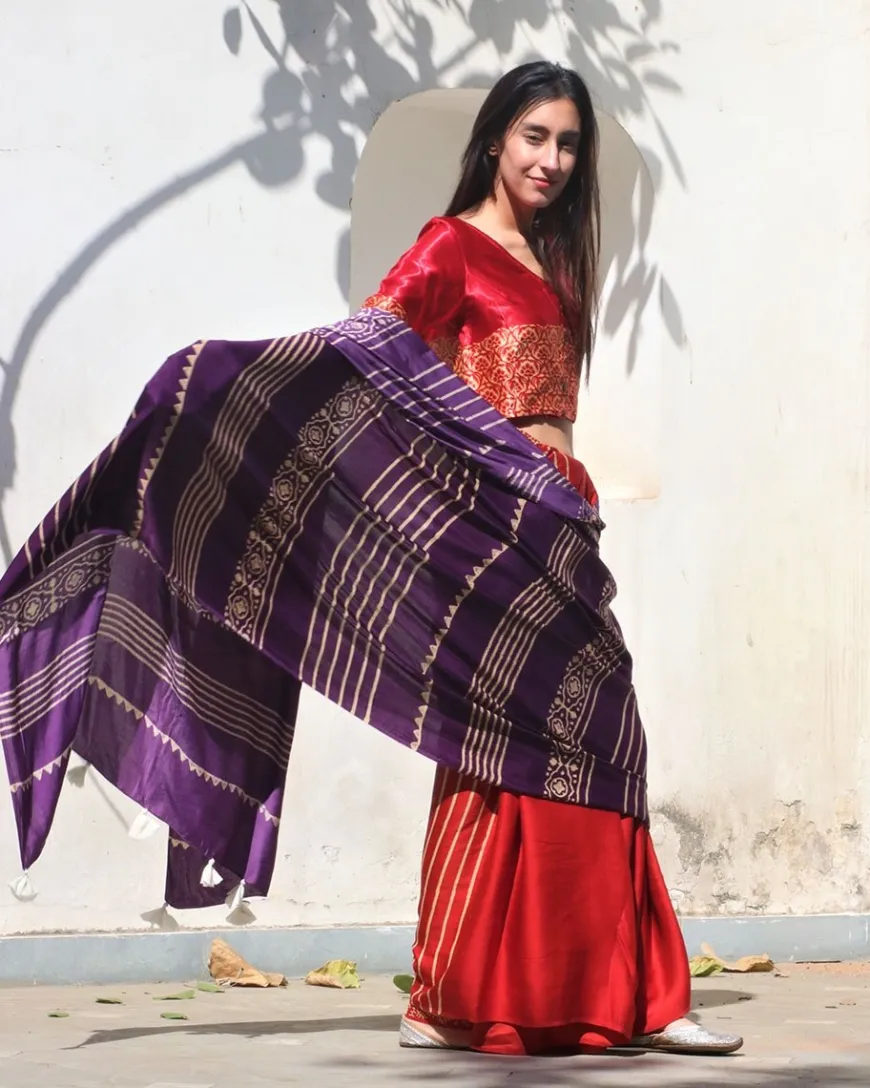 Heba Modal Silk Saree - Rang