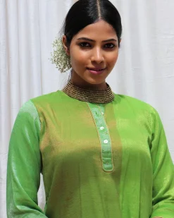 Heera Handwoven Cotton Zari Kurta Set - Zari