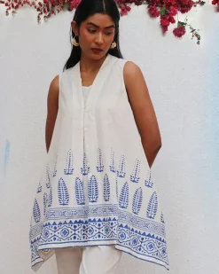 Helena Blockprinted Cotton Top - BGVL