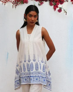 Helena Blockprinted Cotton Top - BGVL