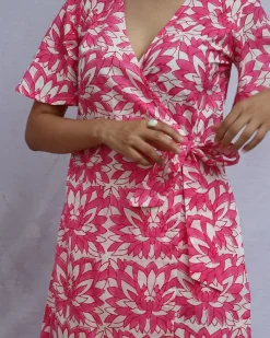 Hibi Tiedup Cotton Dress - Pink