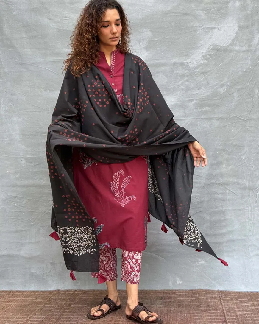 Hymn of Hills Blockprinted Cotton Dupatta