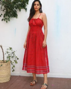 Idaa Gamcha Cotton Dress