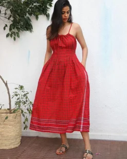 Idaa Gamcha Cotton Dress