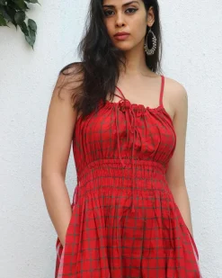 Idaa Gamcha Cotton Dress