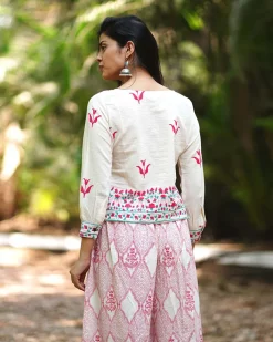Iris’ Innocence Ivory Block Printed Blouse - MMG
