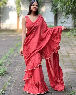 Iris Pink Mulmul Cotton Blouse  - Jugnoo